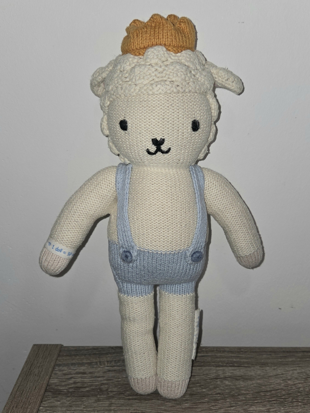Cuddle + Kind Handmade Sebastian The Lamb Plush Knit Baby Organic Toy 14".